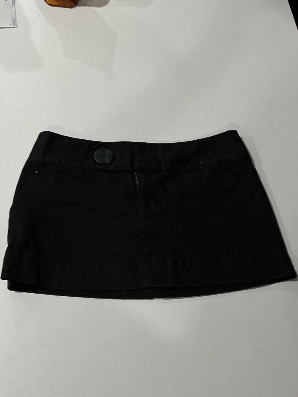 Free People Black Mini Skirt with Button Waist